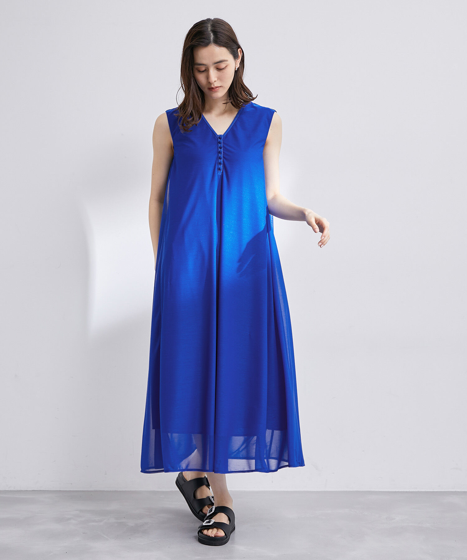 ROPE「【雑誌掲載】【洗える】【新色追加】エスパンディAラインシアーワンピース」|ワンピース|