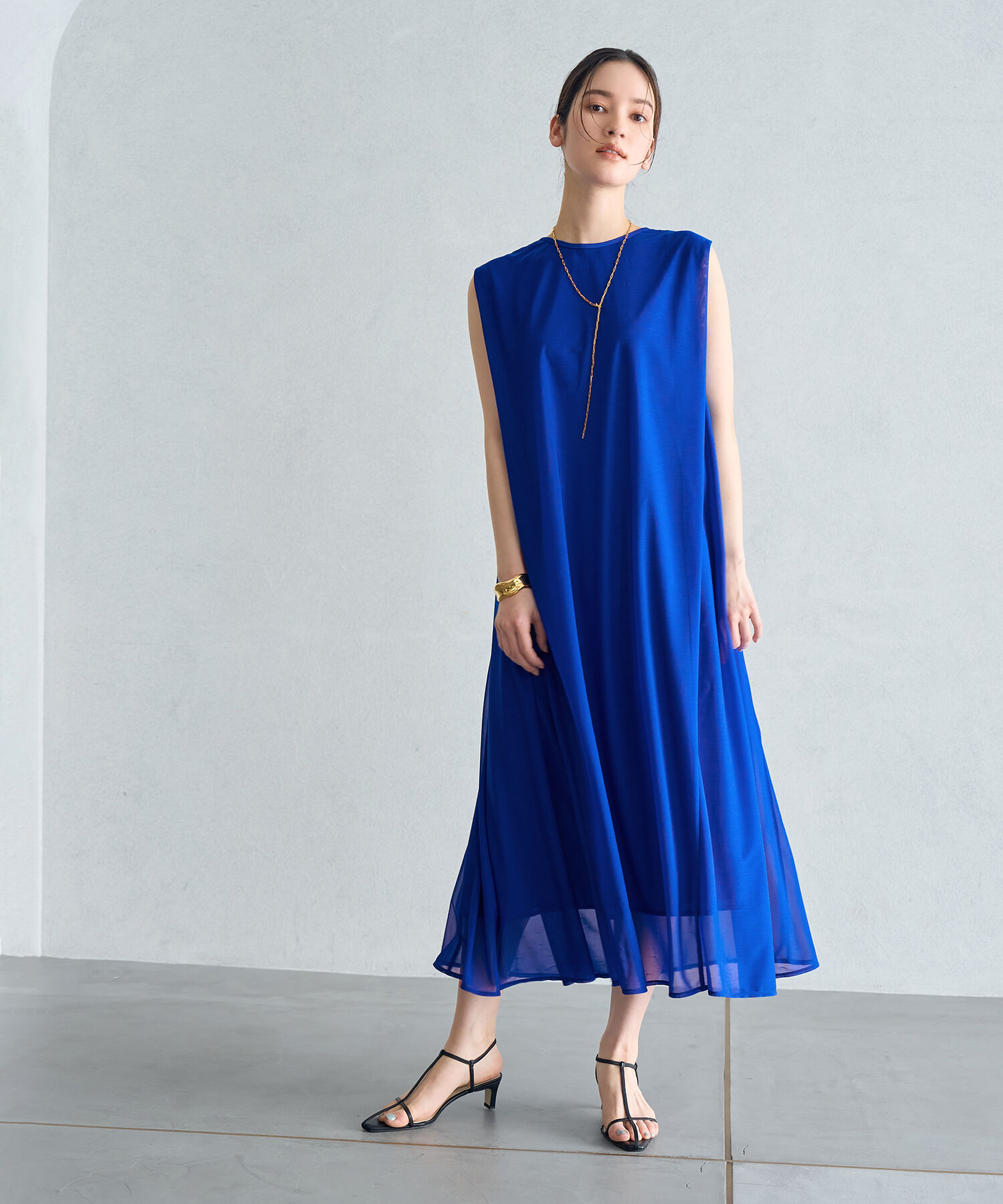 ROPE「【雑誌掲載】【洗える】【新色追加】エスパンディAラインシアーワンピース」|ワンピース|