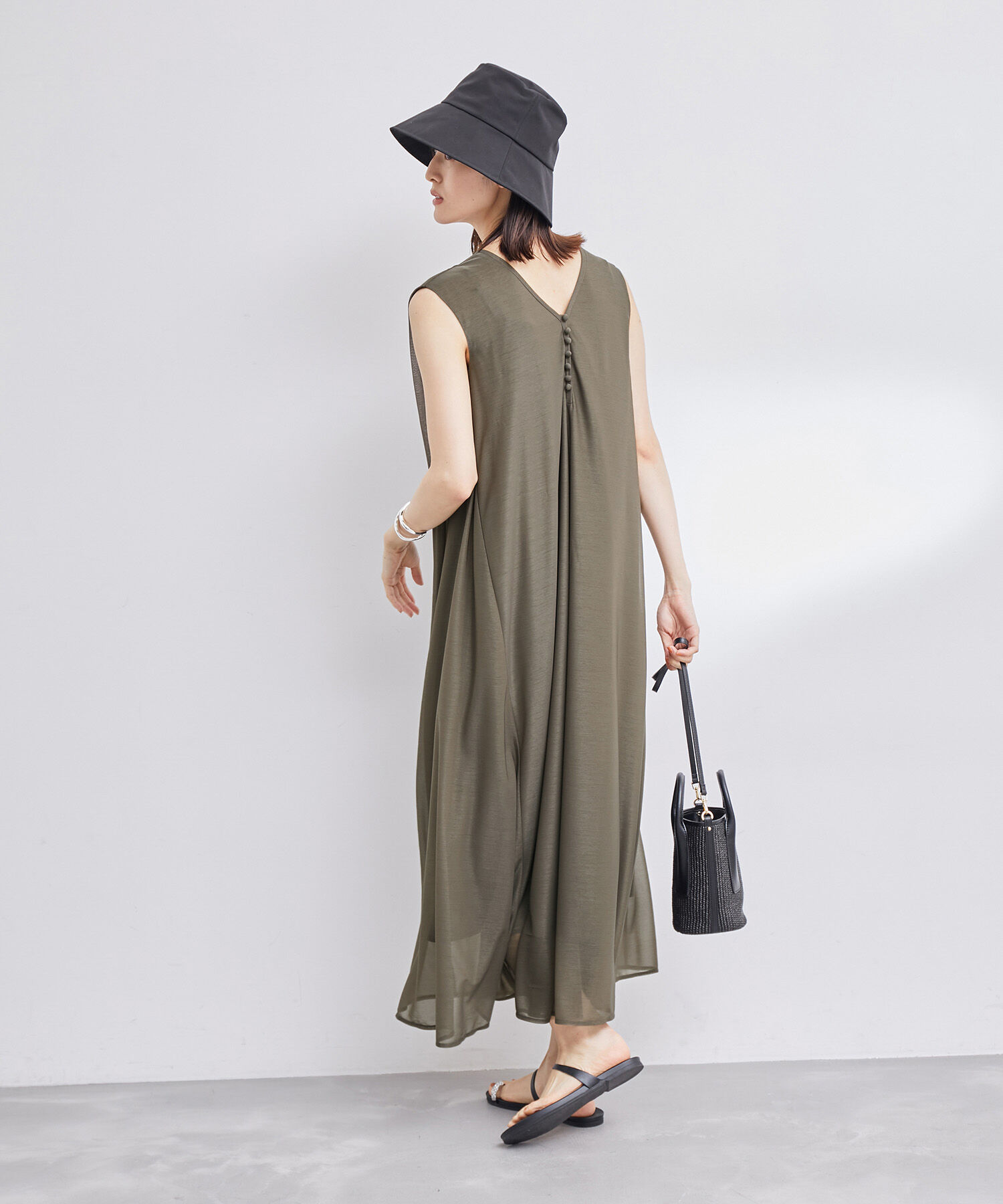 ROPE「【雑誌掲載】【洗える】【新色追加】エスパンディAラインシアーワンピース」|ワンピース|