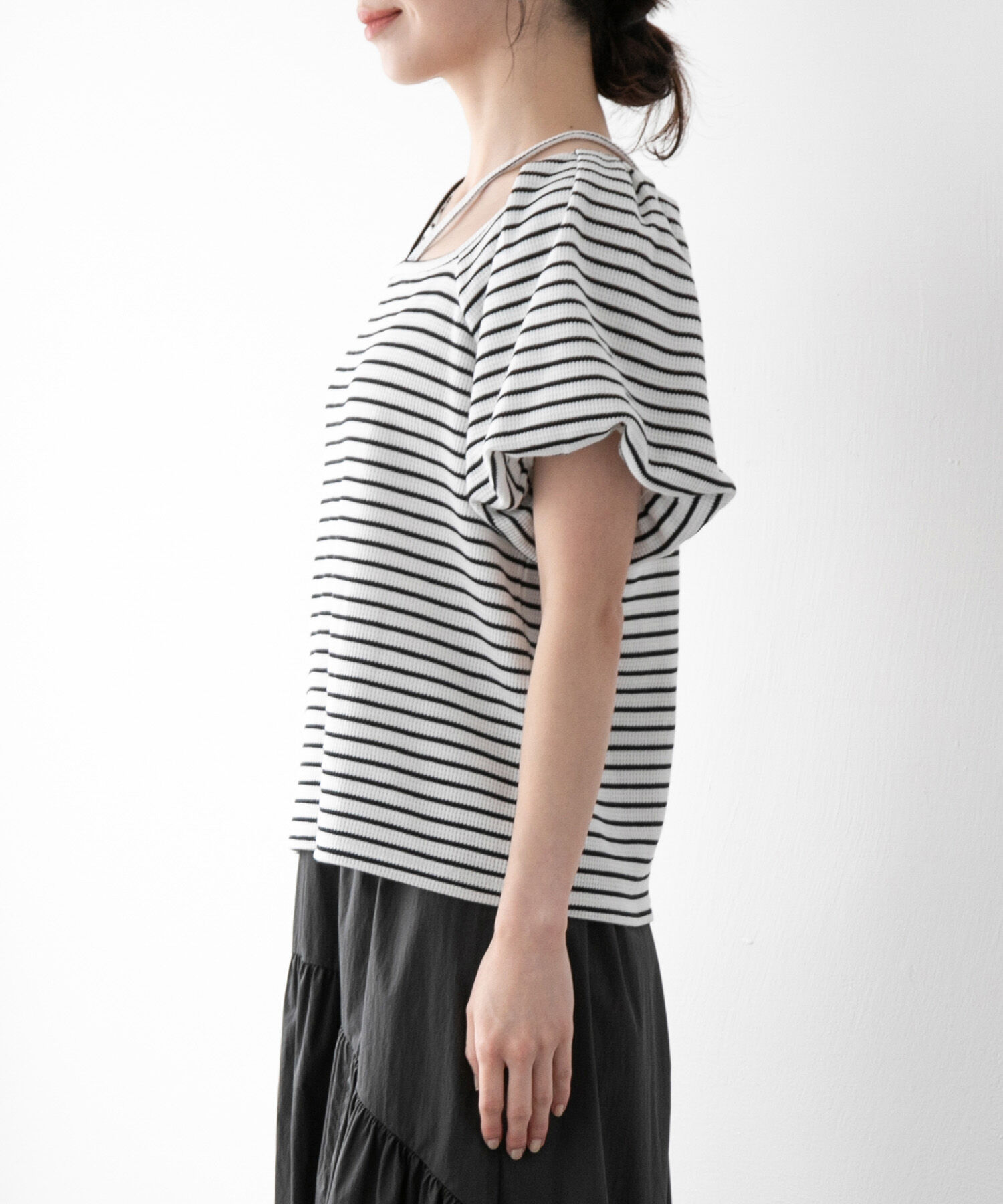 VIS「【洗える】前後2WAYスクエアネックカットソー」|Tシャツ・カットソー|