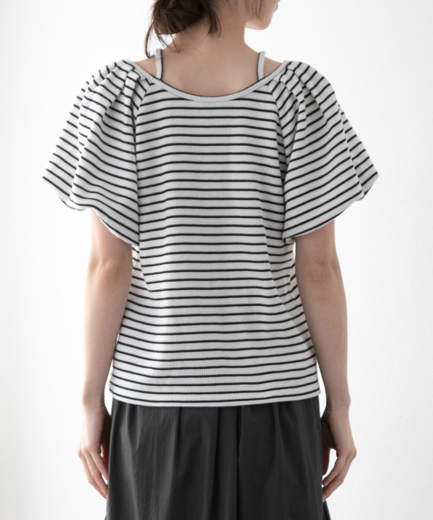 VIS「【洗える】前後2WAYスクエアネックカットソー」|Tシャツ・カットソー|