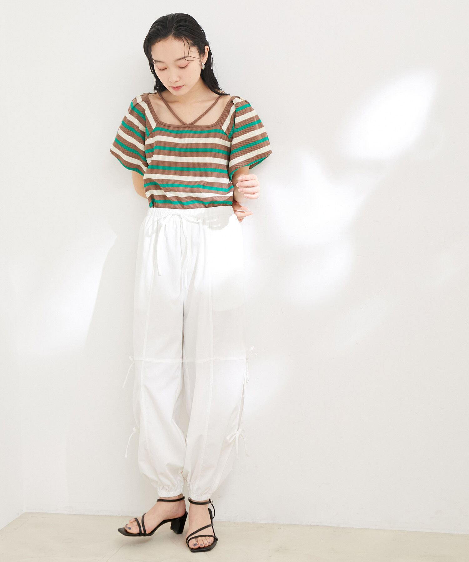 VIS「【洗える】前後2WAYスクエアネックカットソー」|Tシャツ・カットソー|