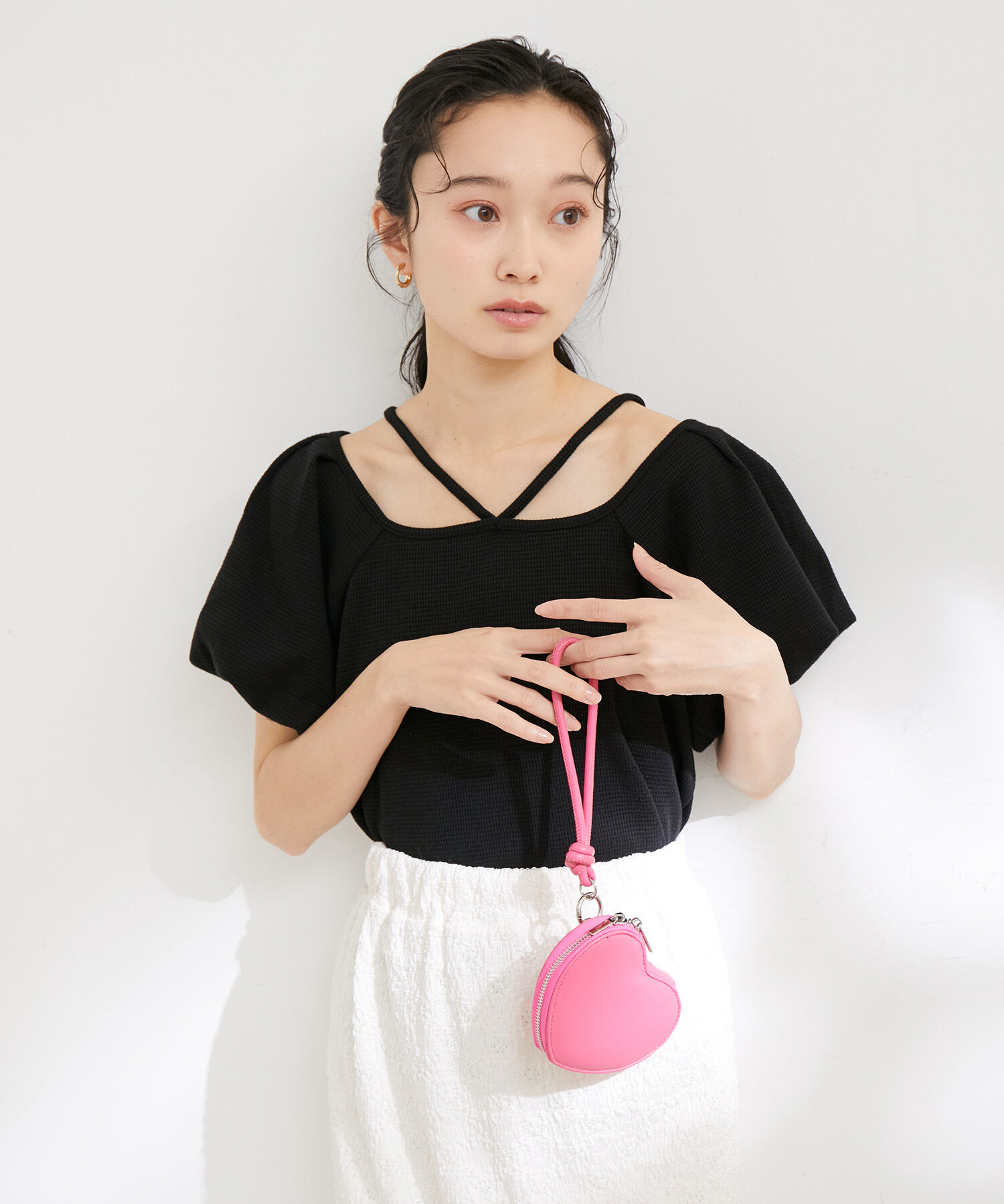 VIS「【洗える】前後2WAYスクエアネックカットソー」|Tシャツ・カットソー|