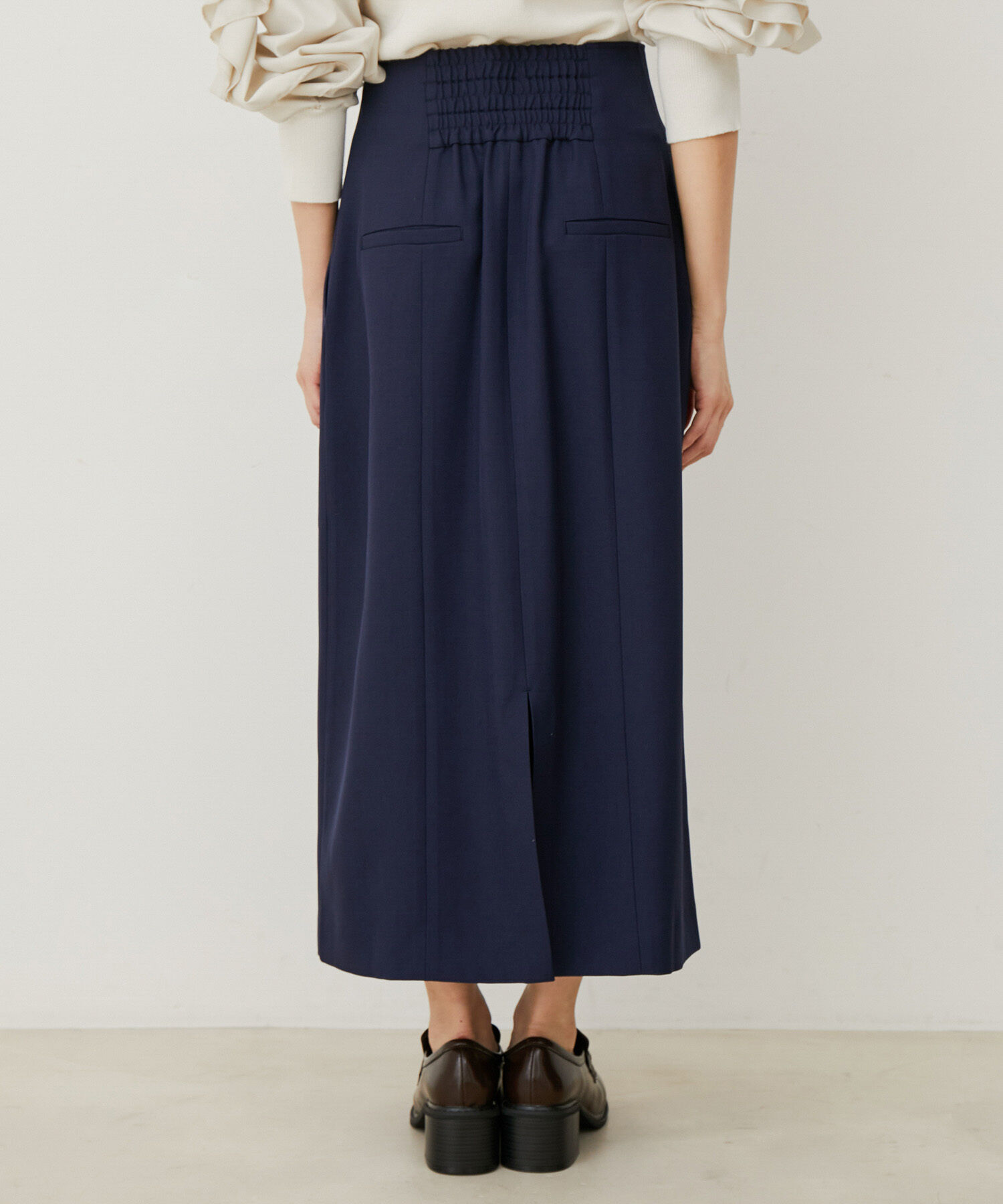 VIS「【防シワ・洗える】ファスナーIラインスカート」|スカート|