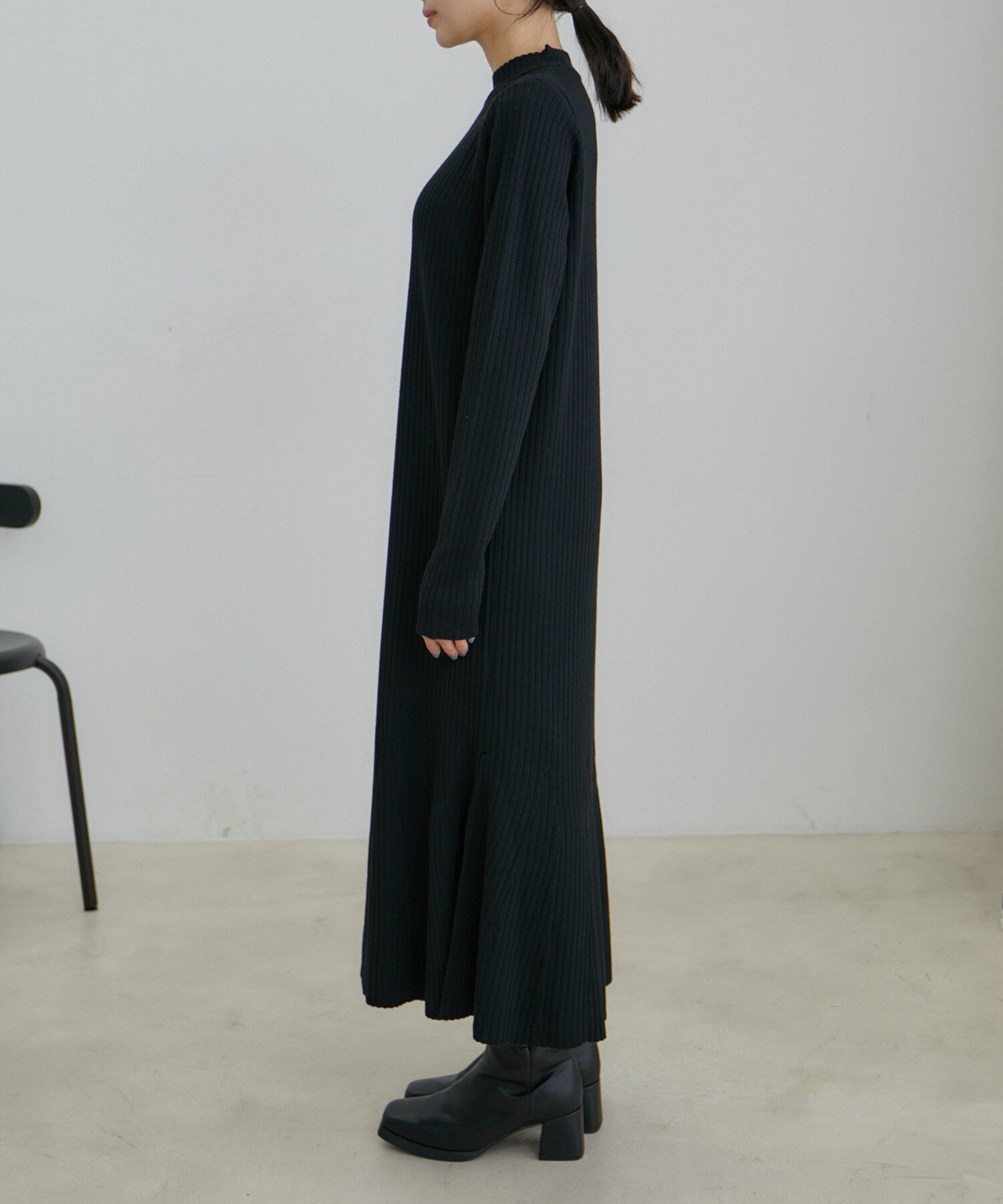 VIS「【WEB限定】針抜きリブマーメイドニットワンピース」|ワンピース|