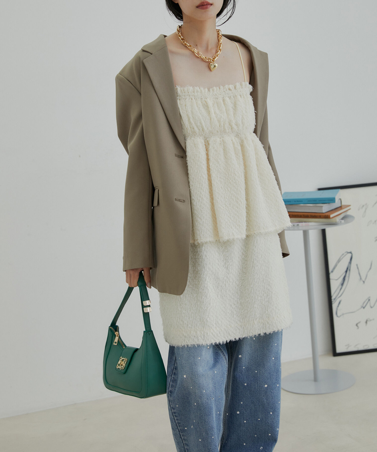 VIS「【ご好評につき追加生産】ハンドルリボンワンショルダーバッグ【180℃美人見え】」|ハンドバッグ|