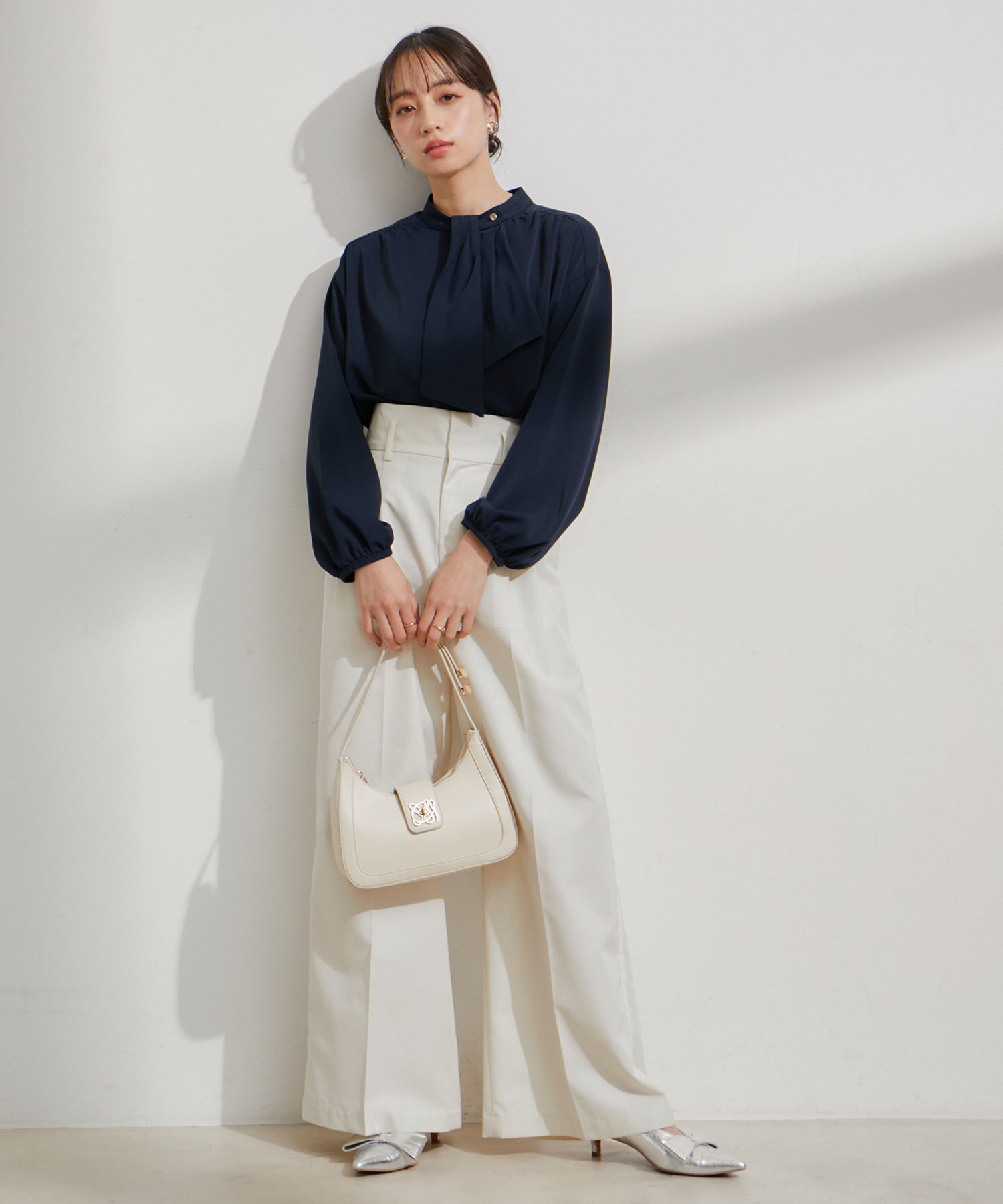 VIS「【ご好評につき追加生産】ハンドルリボンワンショルダーバッグ【180℃美人見え】」|ハンドバッグ|