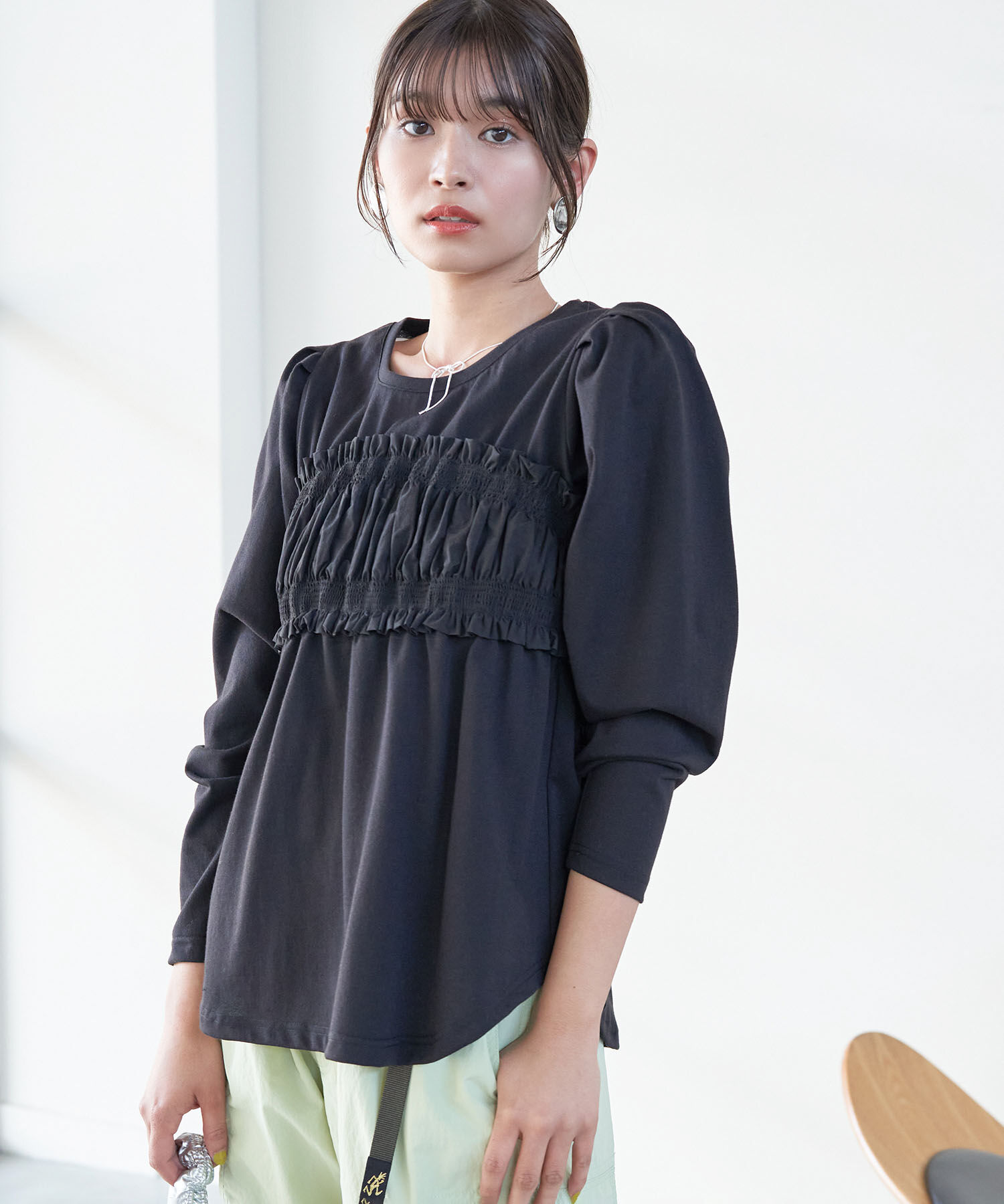 VIS「ビスチェドッキングデザインロングTシャツ」|Tシャツ・カットソー|