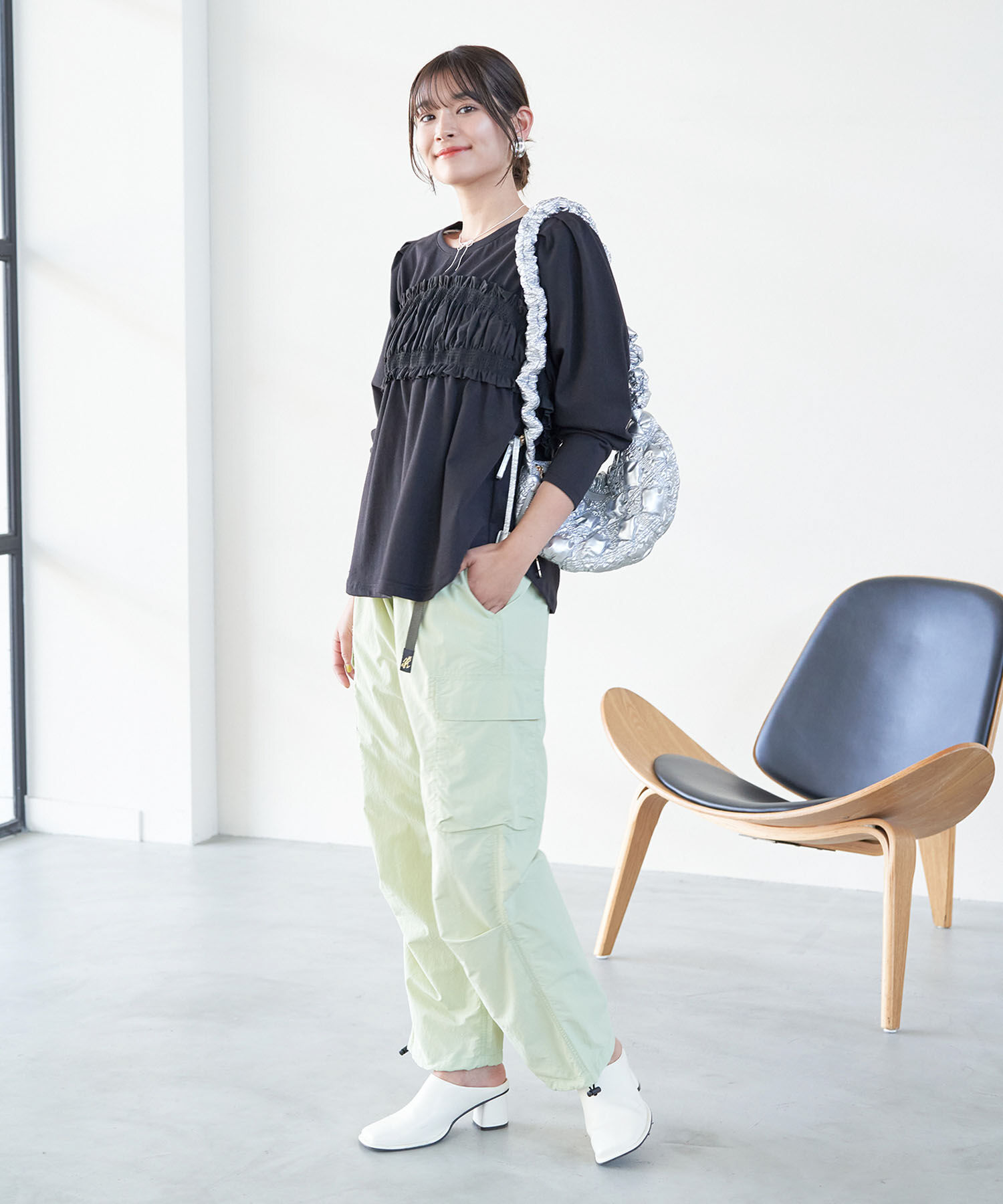 VIS「ビスチェドッキングデザインロングTシャツ」|Tシャツ・カットソー|