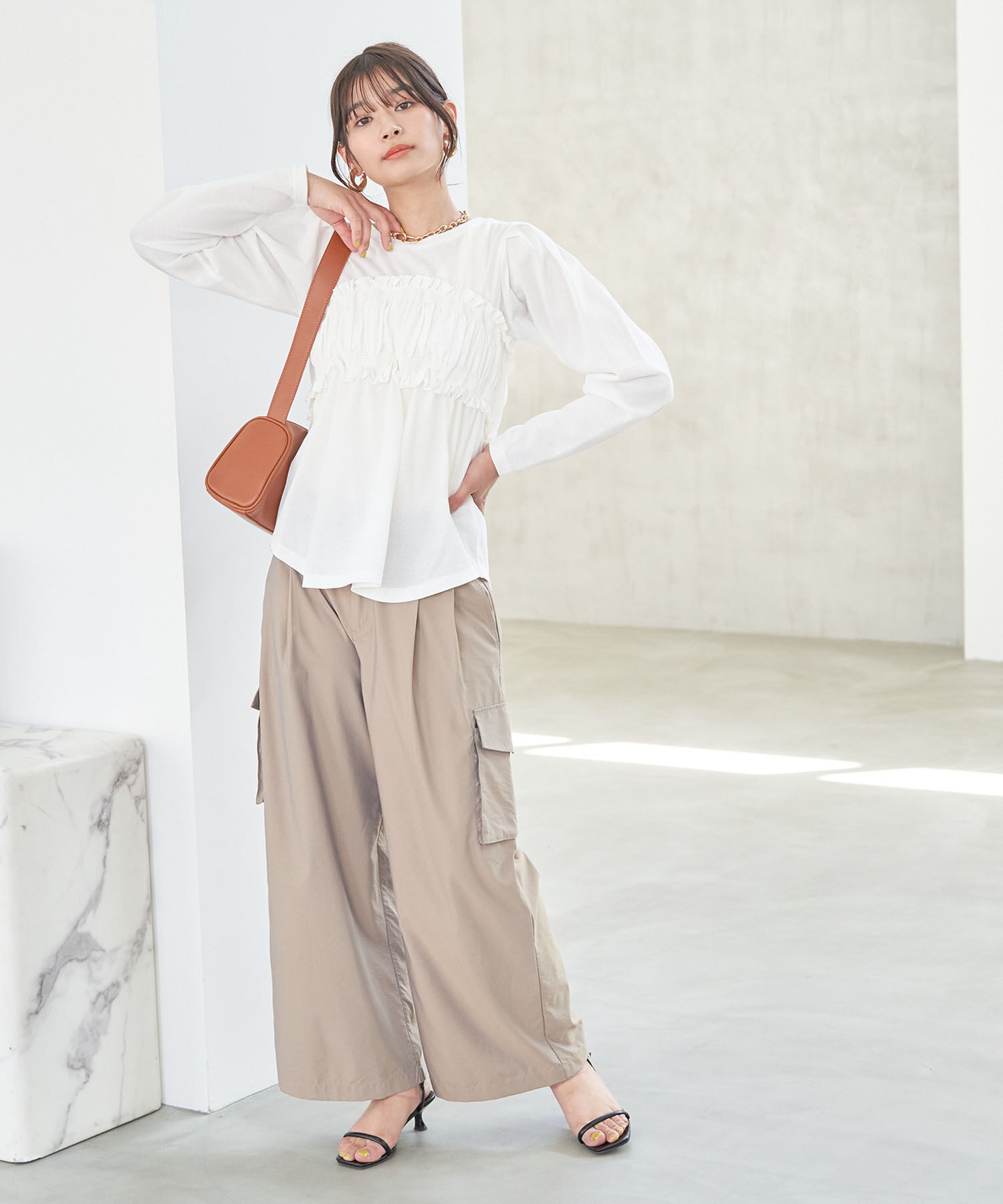 VIS「ビスチェドッキングデザインロングTシャツ」|Tシャツ・カットソー|