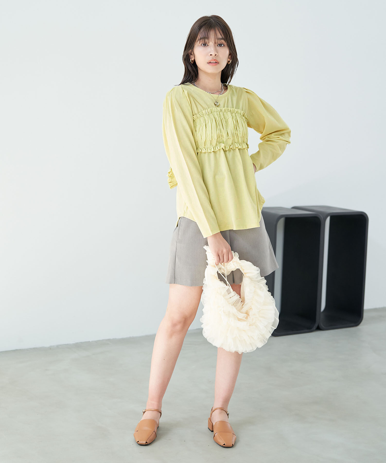 VIS「ビスチェドッキングデザインロングTシャツ」|Tシャツ・カットソー|