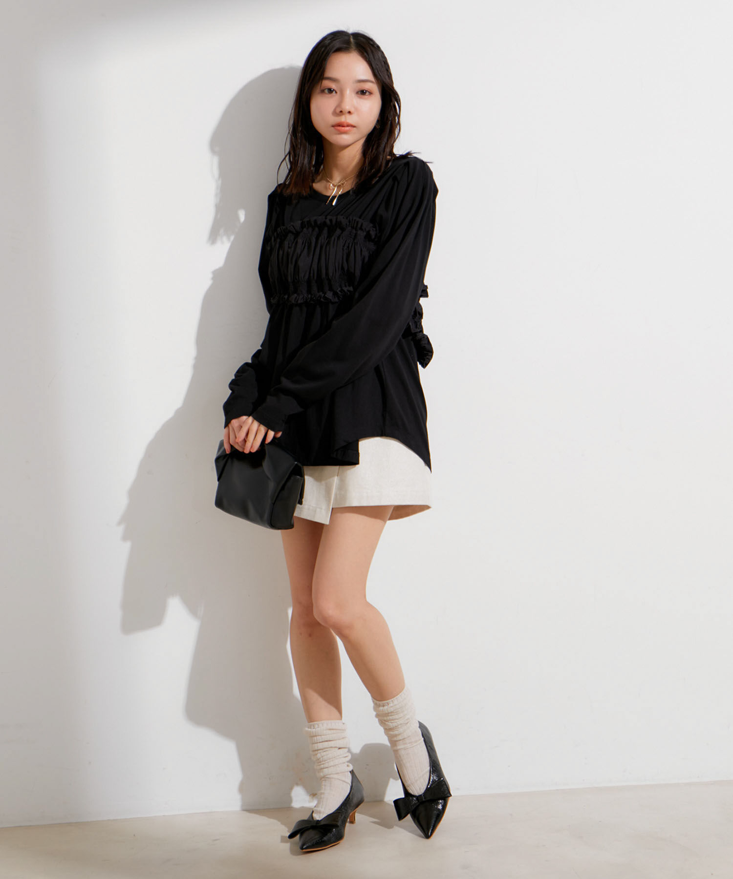 VIS「ビスチェドッキングデザインロングTシャツ」|Tシャツ・カットソー|