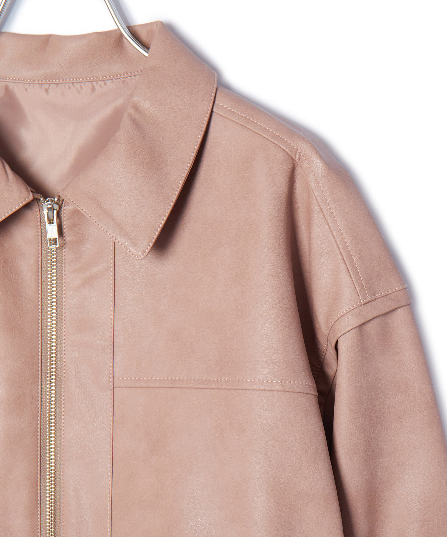 VIS「ヴィンテージライク合皮ブルゾン」|ブルゾン・スタジャン|