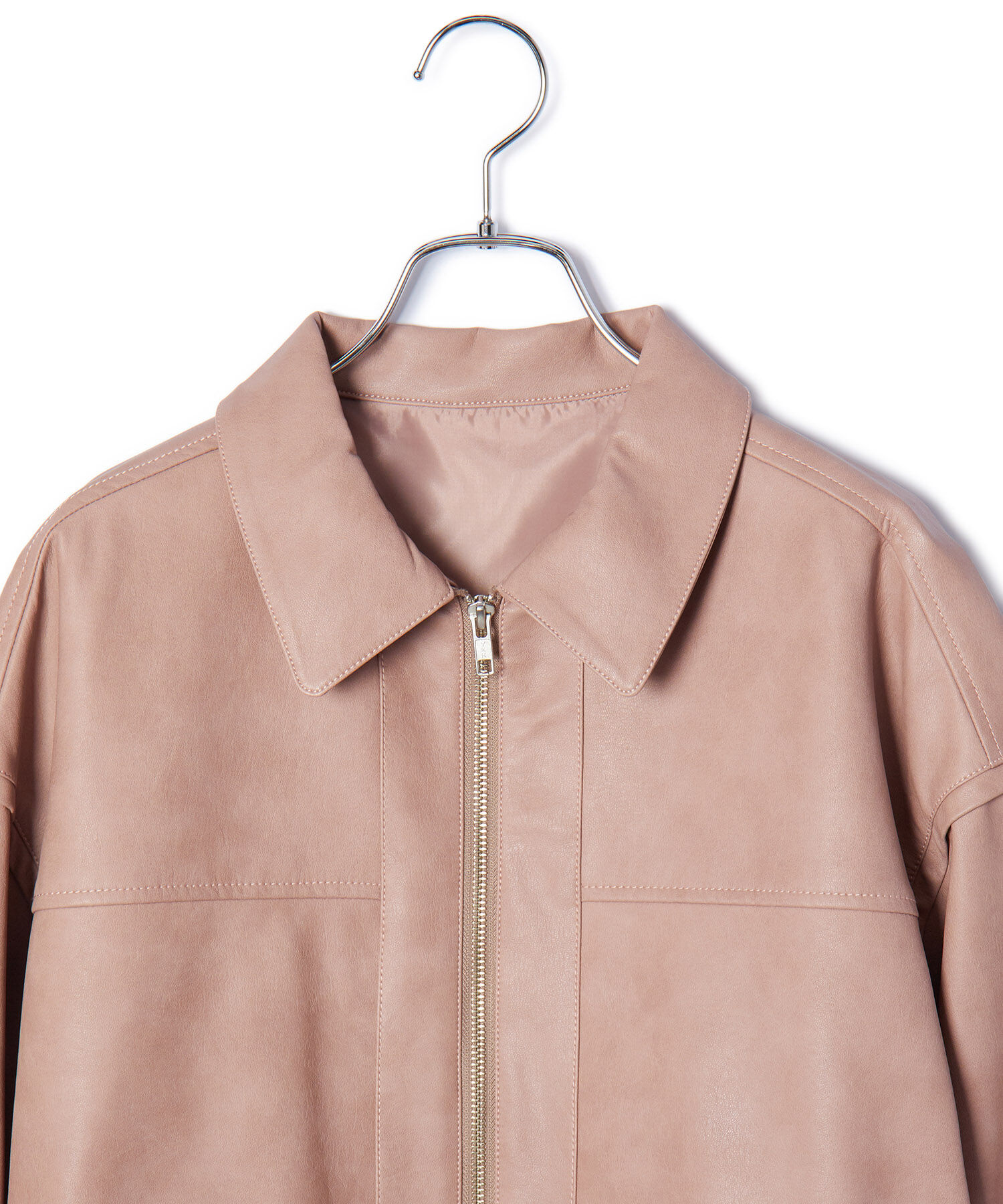 VIS「ヴィンテージライク合皮ブルゾン」|ブルゾン・スタジャン|