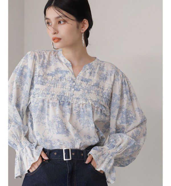 VIS「割繊シャーリングミニフリルブラウス/洗える」|シャツ・ブラウス|キナリ系(18)