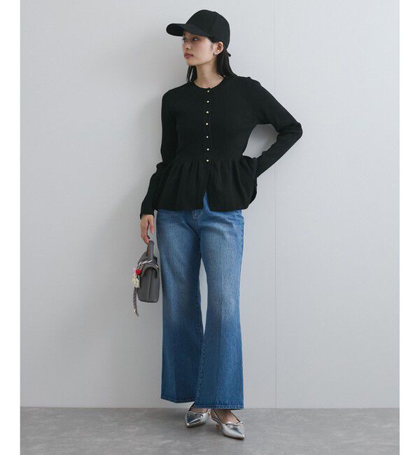 VIS「【前後2WAY】ペプラムカーディガン【アンチピリング/洗える】」|カーディガン|