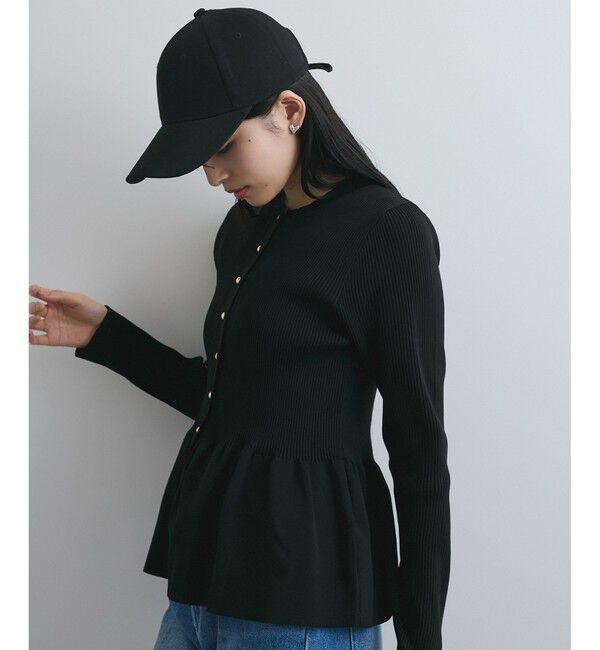 VIS「【前後2WAY】ペプラムカーディガン【アンチピリング/洗える】」|カーディガン|