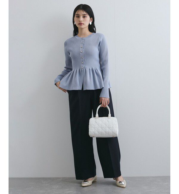 VIS「【前後2WAY】ペプラムカーディガン【アンチピリング/洗える】」|カーディガン|