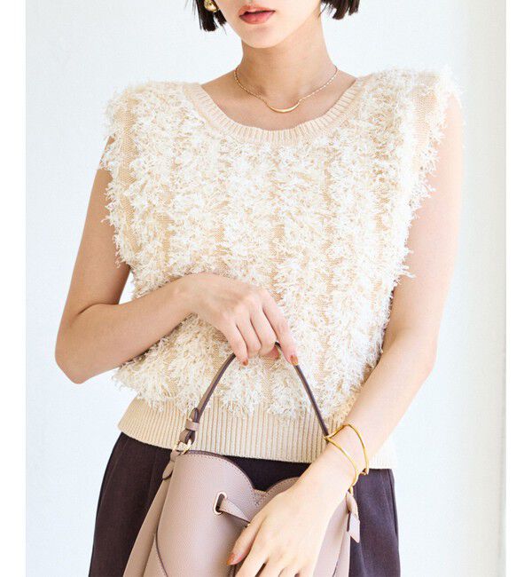 VIS「【2WAY】フリンジニットベスト」|ベスト・ジレ|キナリ(16)