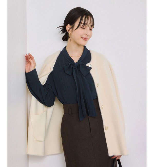 VIS「ランダムピンタックボウタイブラウス」|シャツ・ブラウス|