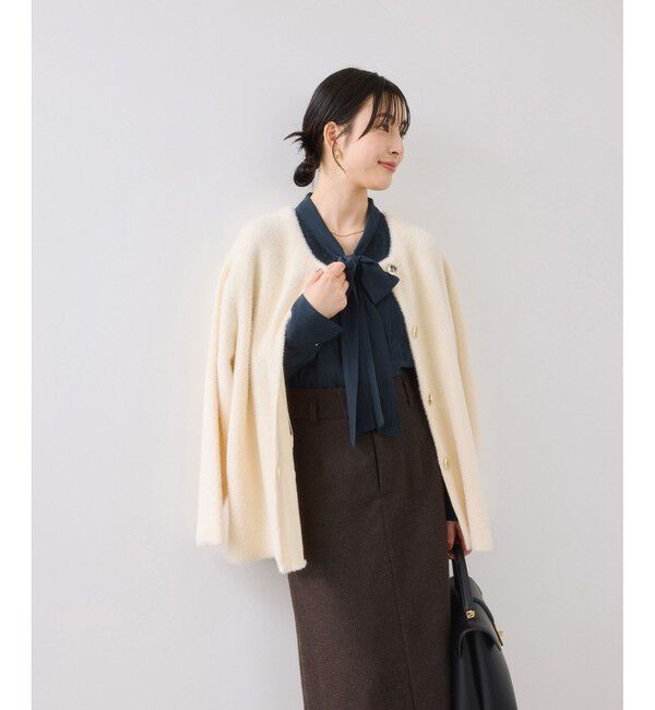 VIS「ランダムピンタックボウタイブラウス」|シャツ・ブラウス|