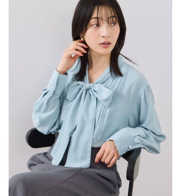 VIS「ランダムピンタックボウタイブラウス」|シャツ・ブラウス|