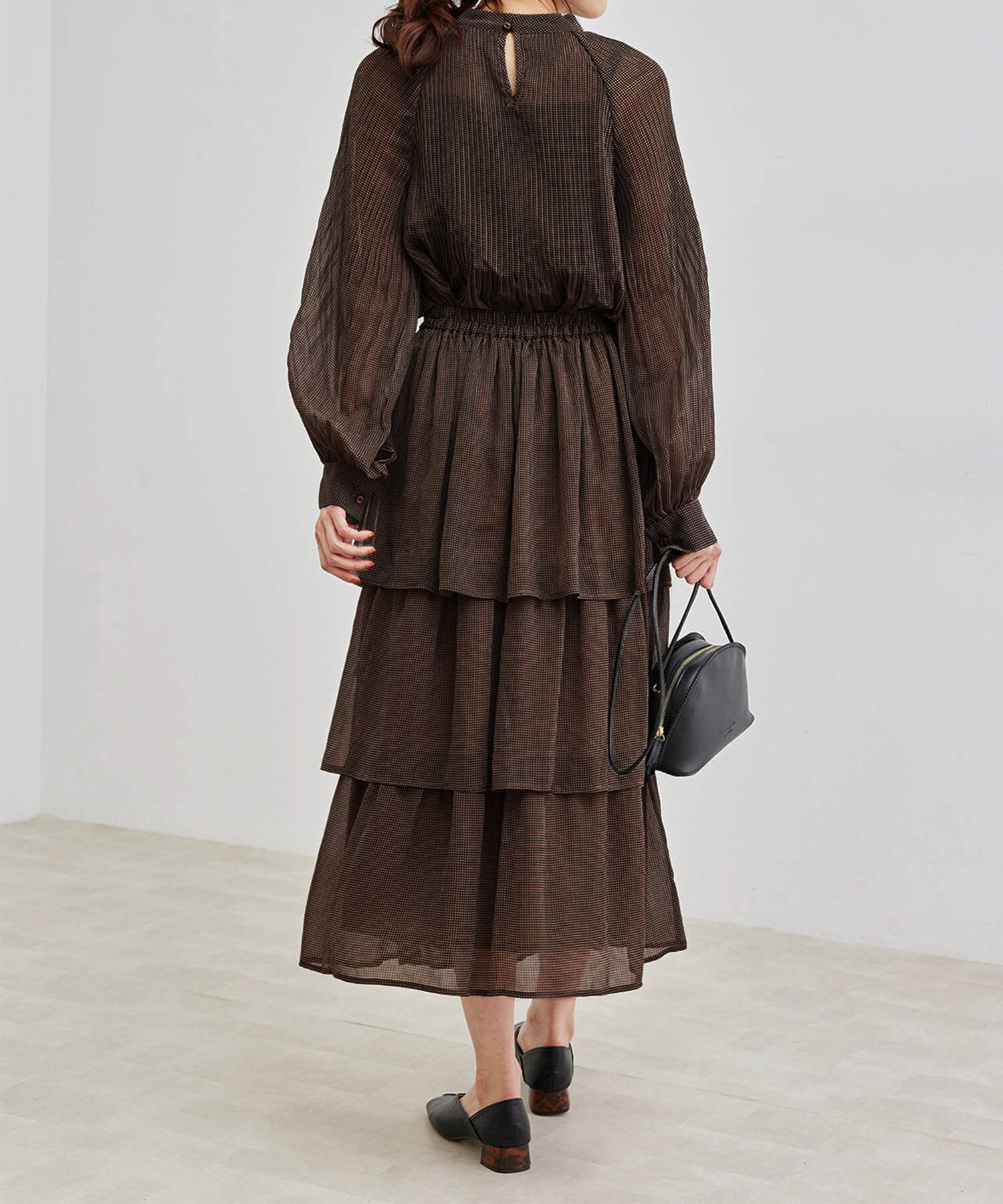 Rope&rsquo;Picnic「セットアップ対応/ガンクラブチェック楊柳シアースカート」|スカート|