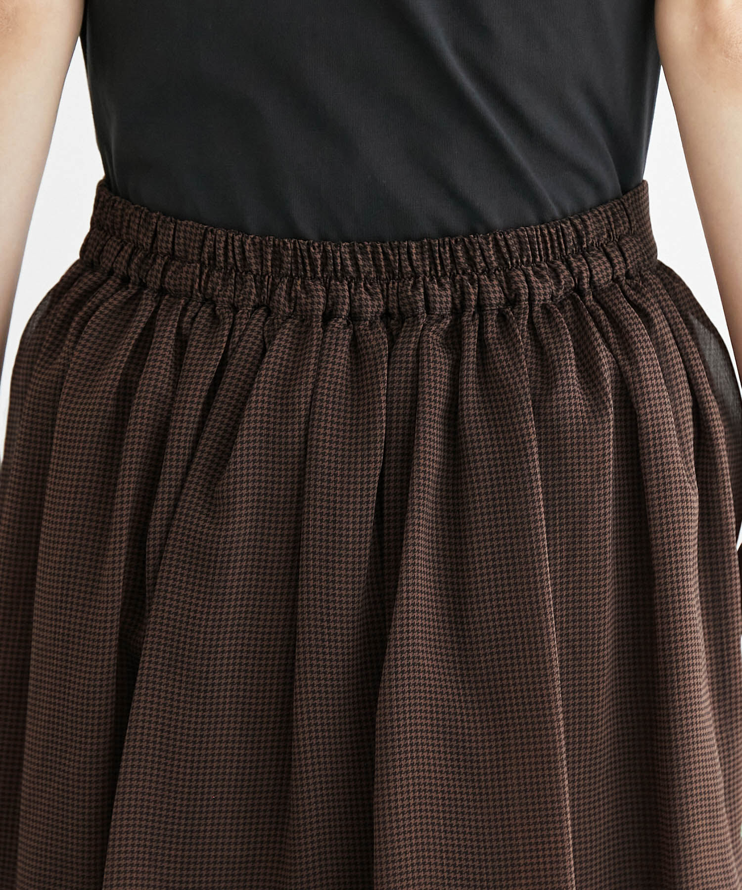 Rope&rsquo;Picnic「セットアップ対応/ガンクラブチェック楊柳シアースカート」|スカート|