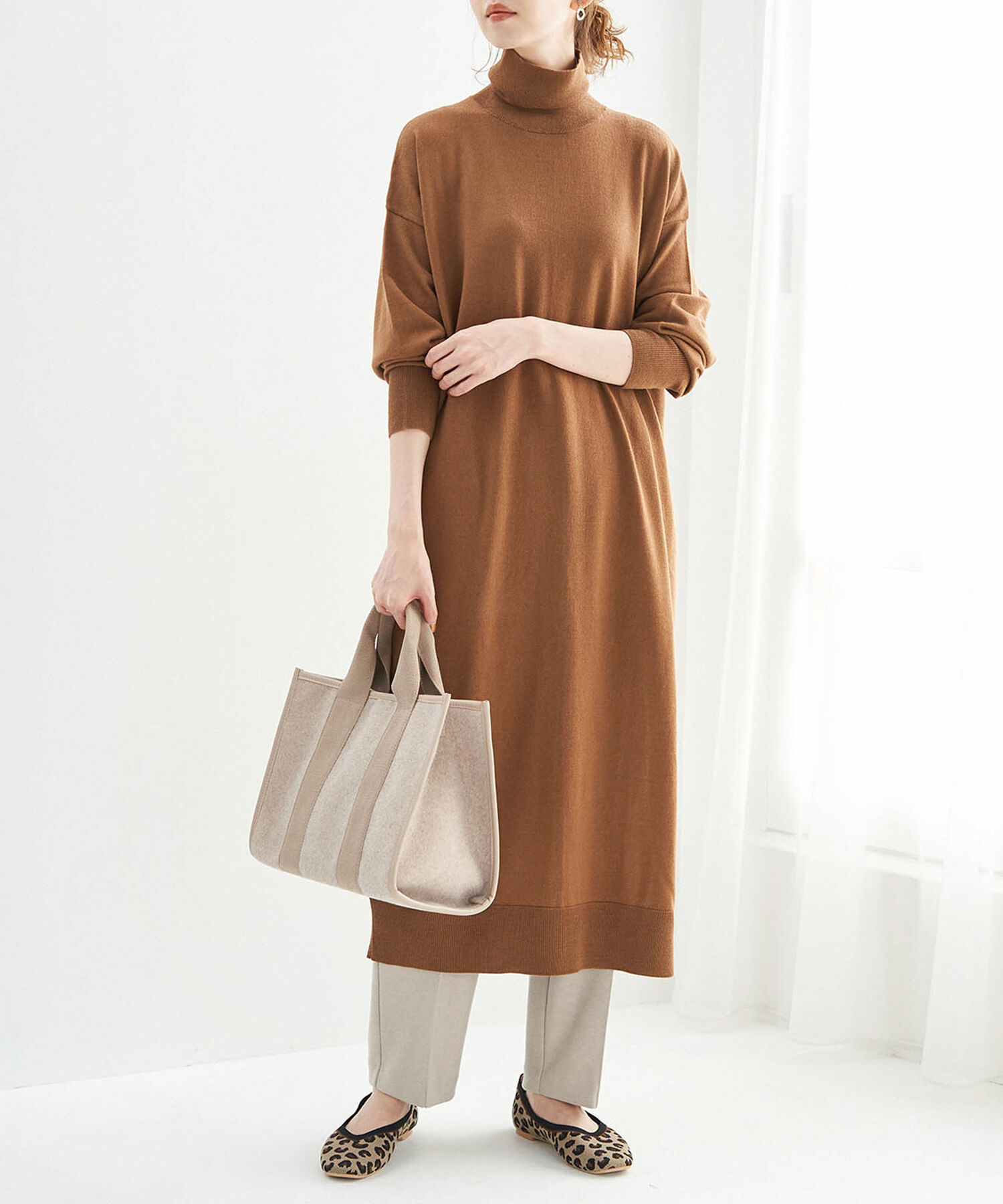 Rope&rsquo;Picnic「【人気ブロガーAkaneさんコラボ】【emur】サイドスリットロングニットワンピース」|ワンピース|