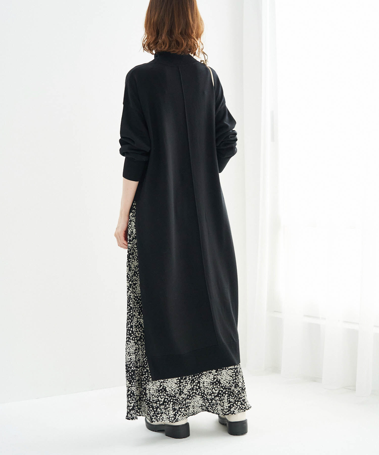 Rope&rsquo;Picnic「【人気ブロガーAkaneさんコラボ】【emur】サイドスリットロングニットワンピース」|ワンピース|