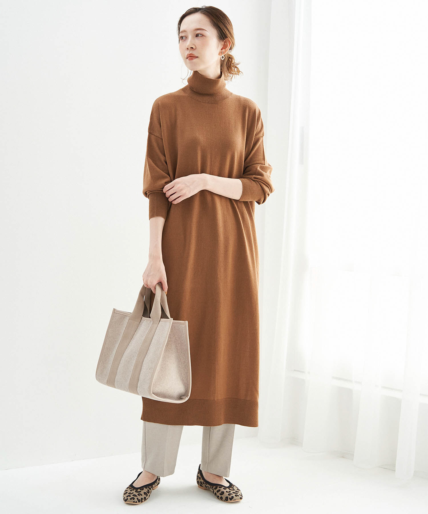 Rope&rsquo;Picnic「【人気ブロガーAkaneさんコラボ】【emur】サイドスリットロングニットワンピース」|ワンピース|