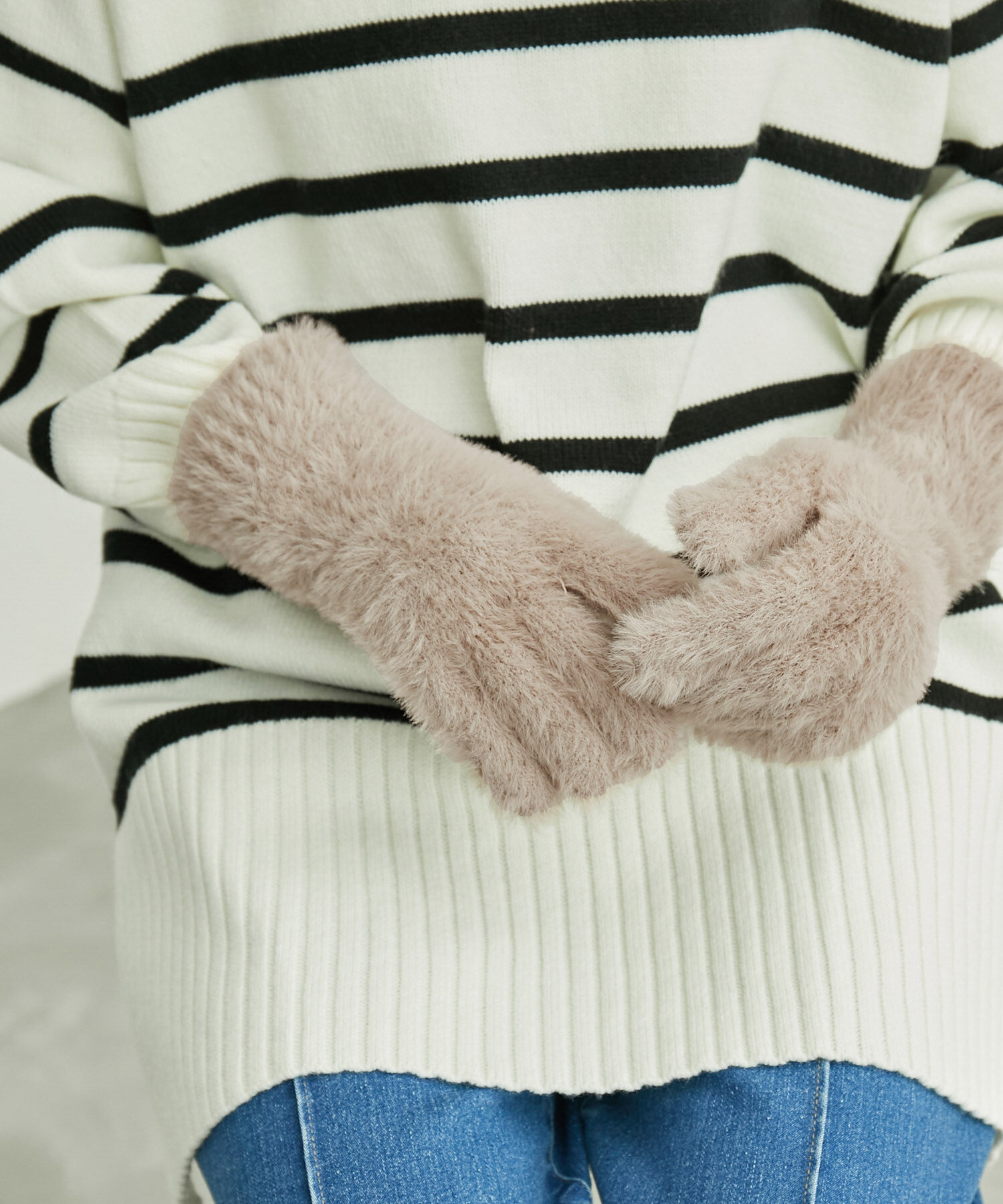 ROPE PICNIC PASSAGE「シャギーニットグローブ」|手袋|ベージュ(27)