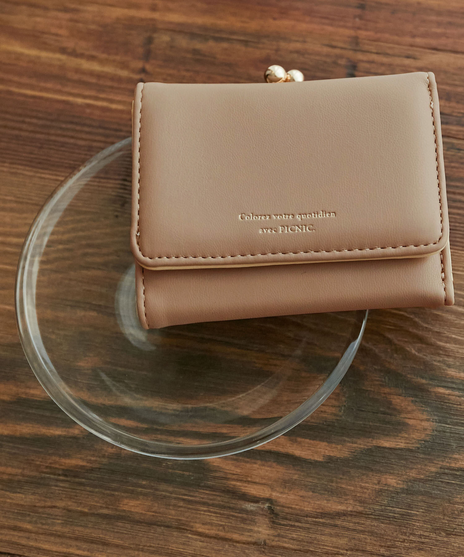 ROPE PICNIC PASSAGE「新色追加/がま口三つ折りウォレット」|財布|ベージュ(27)