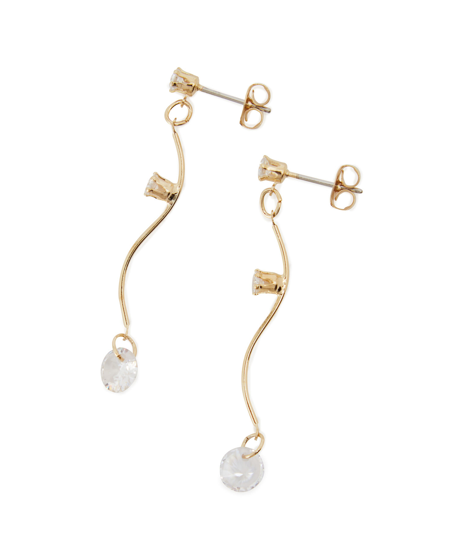 ROPE PICNIC PASSAGE「カットガラスウェーブメタルピアス」|ピアス|