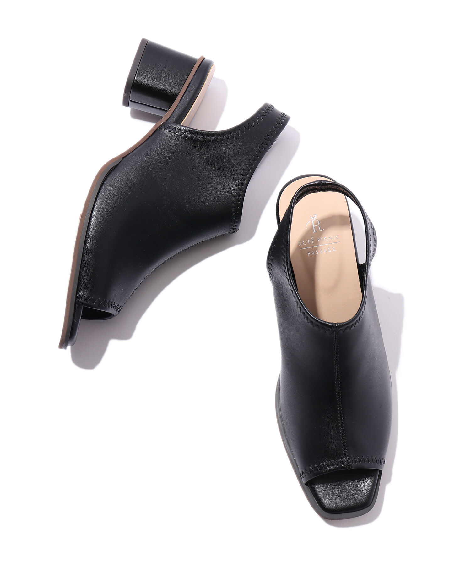 ROPE PICNIC PASSAGE「オープントゥスソフトトレッチバックスリングミュール」|サンダル|