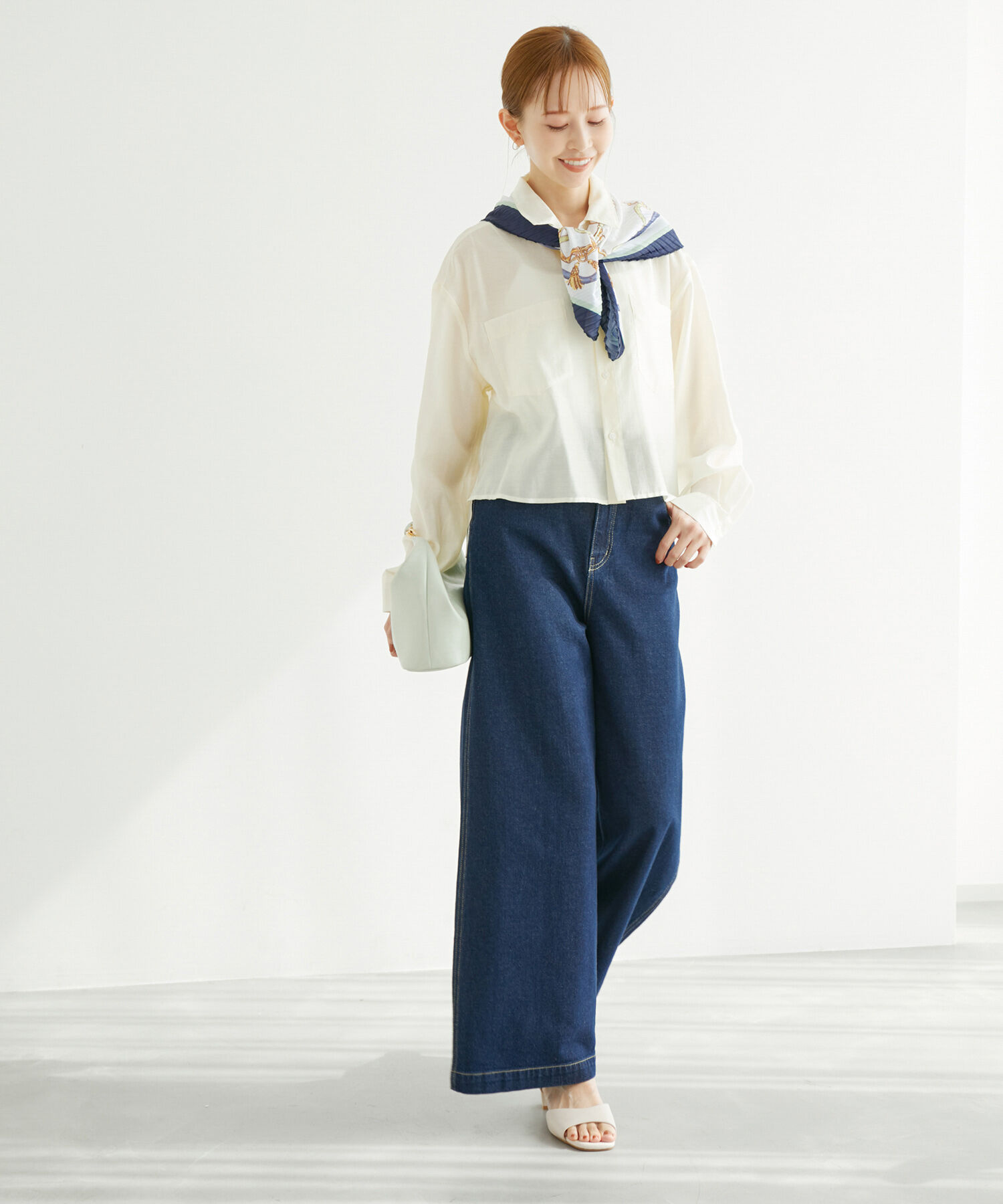 Rope&rsquo;Picnic「【ご好評につき追加生産・新色追加】クロップドシアーシャツ」|シャツ・ブラウス|