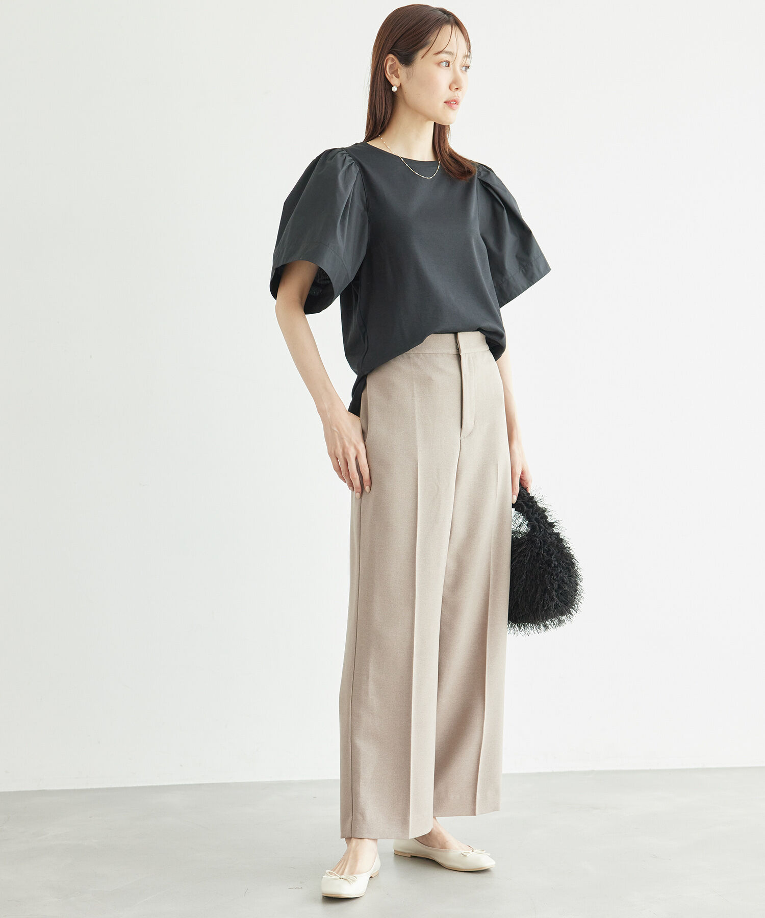 Rope&rsquo;Picnic「布帛ボリューム袖カットソートップス」|Tシャツ・カットソー|