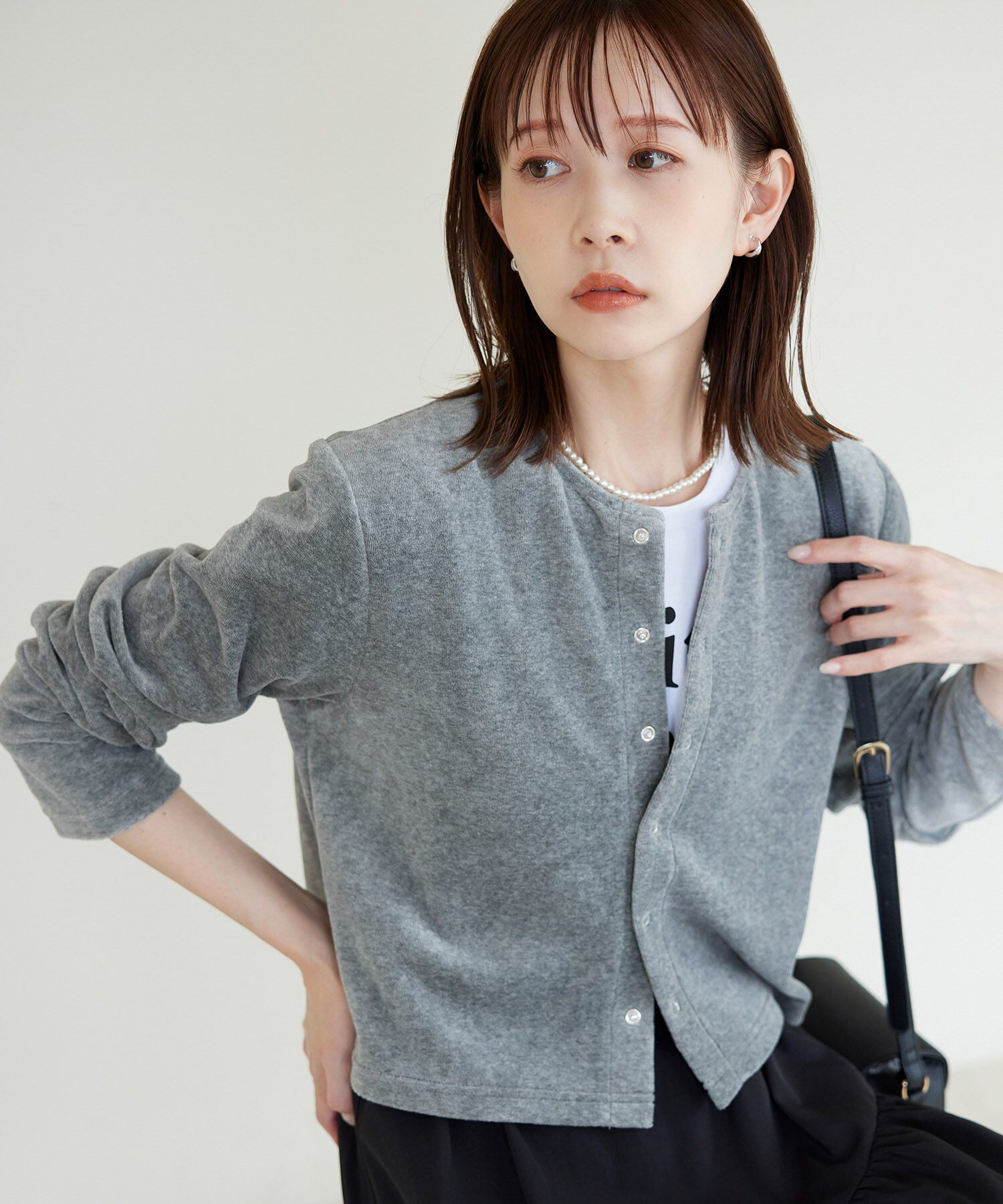 Rope&rsquo;Picnic「パイルクロップドカーディガン」|カーディガン|