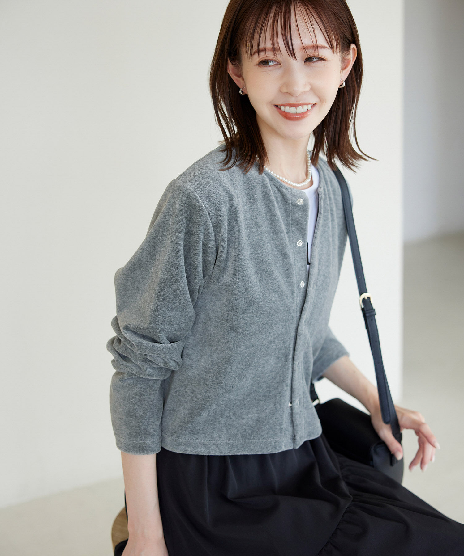 Rope&rsquo;Picnic「パイルクロップドカーディガン」|カーディガン|