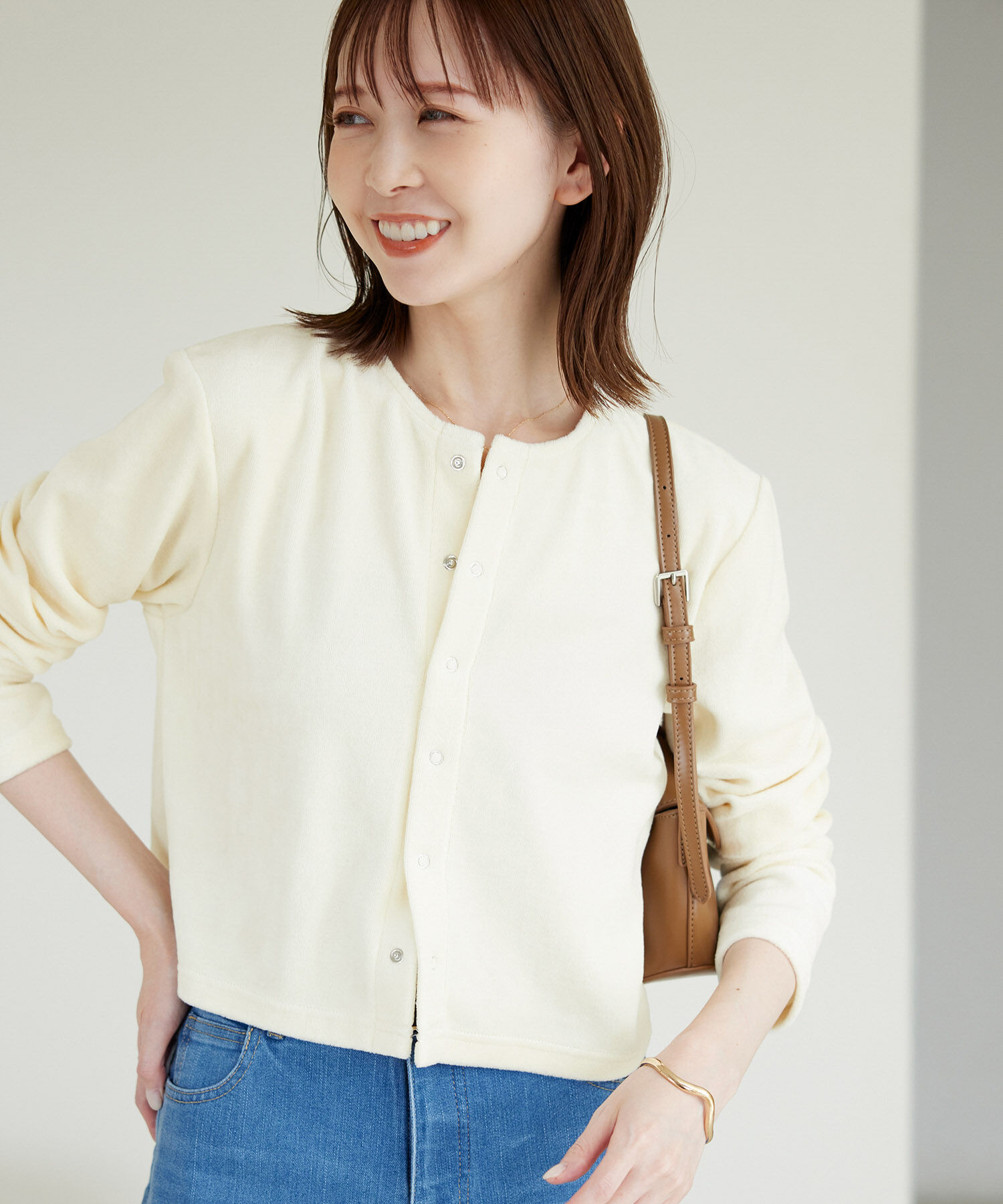 Rope&rsquo;Picnic「パイルクロップドカーディガン」|カーディガン|