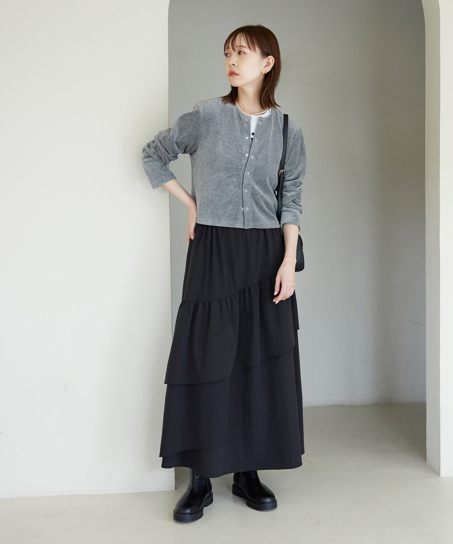 Rope&rsquo;Picnic「パイルクロップドカーディガン」|カーディガン|