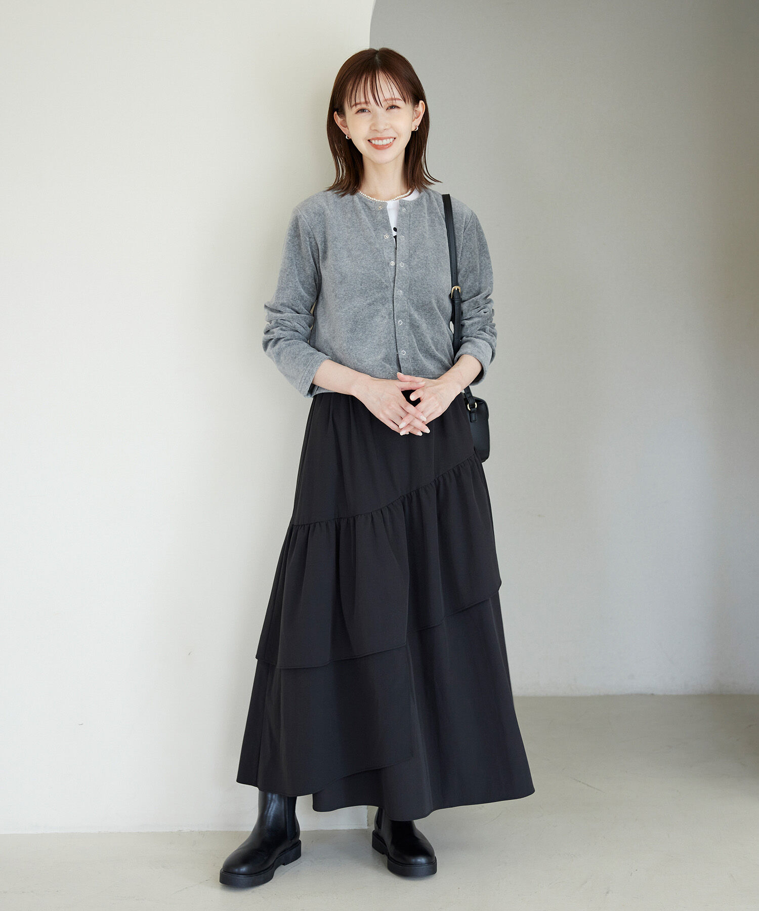 Rope&rsquo;Picnic「パイルクロップドカーディガン」|カーディガン|