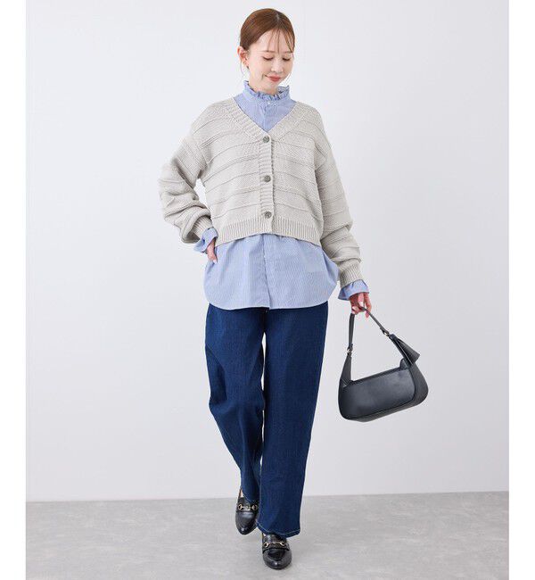 Rope&rsquo;Picnic「ガーターボーダーショート丈カーディガン」|カーディガン|