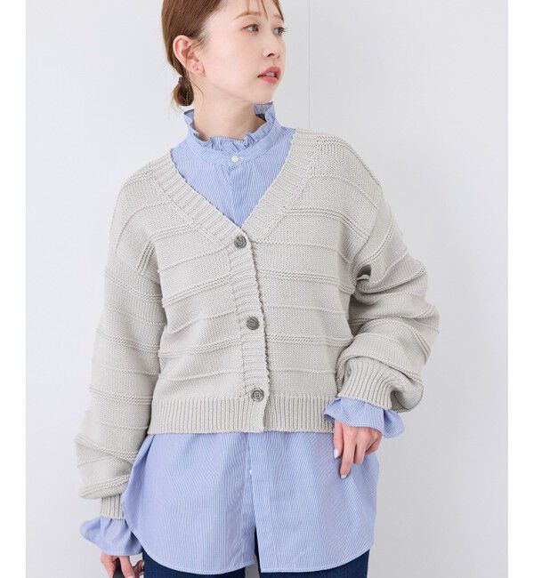 Rope&rsquo;Picnic「ガーターボーダーショート丈カーディガン」|カーディガン|