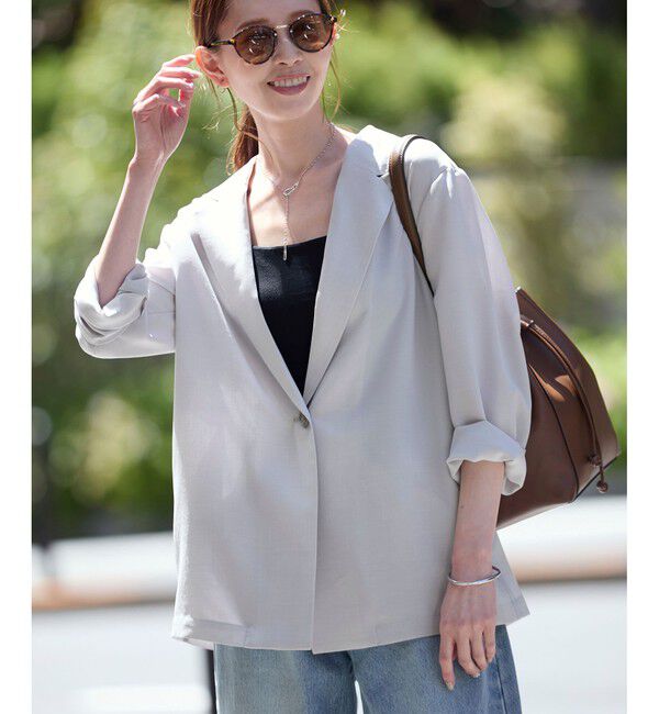 Rope&rsquo;Picnic「【接触冷感・吸水速乾・防シワ】エフォートレスリラックスジャケット/通勤・セットアップ対応」|テーラードジャケット|