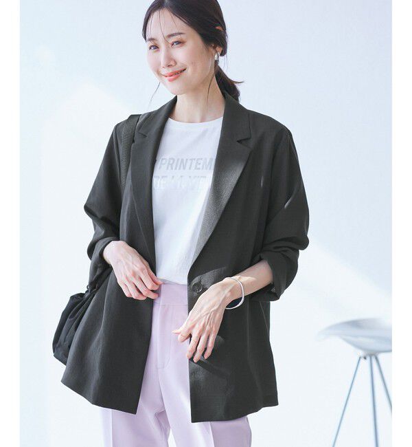 Rope&rsquo;Picnic「【接触冷感・吸水速乾・防シワ】エフォートレスリラックスジャケット/通勤・セットアップ対応」|テーラードジャケット|