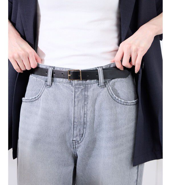 ROPE PICNIC PASSAGE「22mmスリムスクエアバックルベルト」|ベルト|ブラック(01)