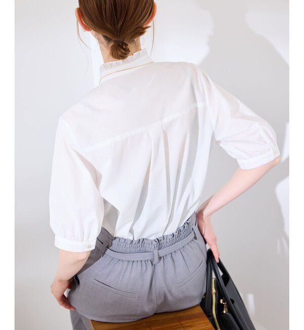 Rope&rsquo;Picnic「【花粉ガード・防シワ】ハーフスリーブフリルシャツ」|シャツ・ブラウス|