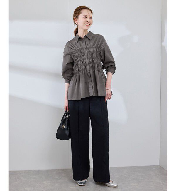 Rope&rsquo;Picnic「【WEB限定】【emur/エミュール】シャーリングシャツ」|シャツ・ブラウス|