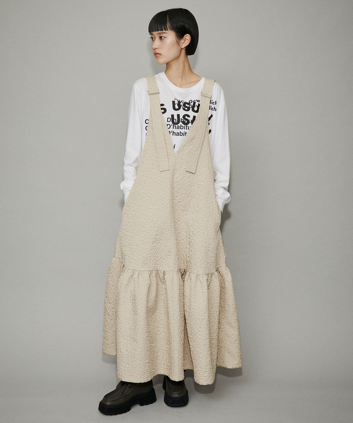 ADAM ET ROPE'「【WEB限定】オーバーオールジャンパースカート」|ジャンパースカート|